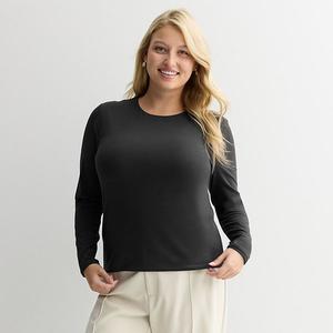 Футболка с длинным рукавом Juniors plus size So, Black