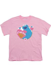 Футболка с принтом "Печенье любви" от Sesame Street для детей Gildan, розовый