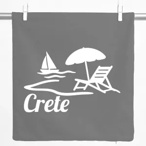 Декоративная наволочка Huuraa, Крит, Греция, подарок, 40x40 см, стальной серый хлопок, украшение на крит Hellweg Druckerei