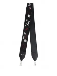 Ремень для сумки с вышивкой Zadig&Voltaire, черный