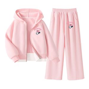 Детская повседневная спортивная одежда Disney, розовый