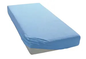 Простыня Estella "простыня из тонкого трикотажа", эластичная по всему периметру 140-160х200 см, 1 шт., светло-синий