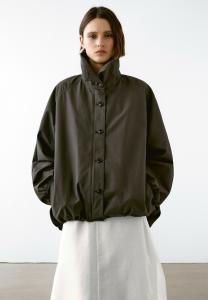 Летняя куртка PUFFED DETAIL WITH Massimo Dutti, темно-коричневый