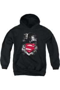 Толстовка с капюшоном Superman Darkest Hour для молодежи Gildan, черный