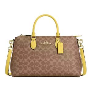 COACH Сумка Georgia Coated Canvas через плечо большая женская brown