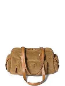 Сумка через плечо из вельвета Miu Miu, коричневый