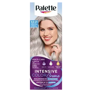 Краска для волос 9.5-21 яркий серебристый блондин, 1 упаковка. Palette Intensive color creme, цвет 9.5-21 świetlisty srebrny blond