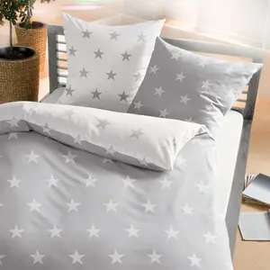 Фланелевое постельное белье Dream Sleep Stars Slate 155x220 см + 80x80 см Traumschlaf