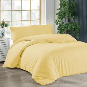 Постельное белье 200х220 + 2 пододеяльника 40х80 см, желтый, хлопок, комплект из 3 предметов