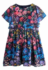 Коктейльное платье/вечернее платье прямого кроя с рукавами, украшенными вышивкой. Next, Navy Blue Ditsy