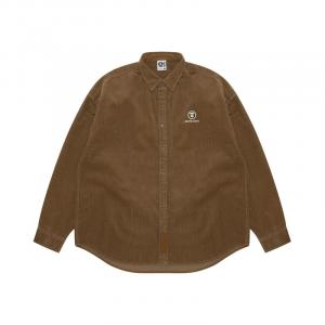 Рубашка из вельвета с нашивкой логотипа A Bathing APE Aape, коричневый
