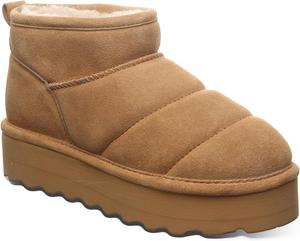 Женские стеганые ретро-ботильоны на короткой шнуровке BEARPAW, Iced Coffee Solid