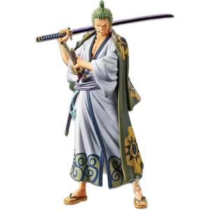 Фигурка roronoa zoro glass factory, one piece, one piece grandline men с базой, бонусный подарок 18,3 см BANPRESTO