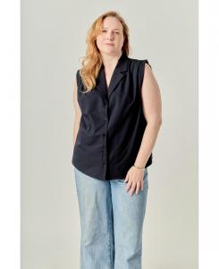 Женская плиссированная рубашка без рукавов English Factory, Navy