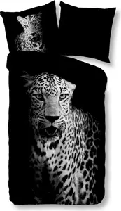 Комплект постельного белья JACK из микрофибры, 2 предмета, 135 x 200 см, леопардовый черно-белый Jack