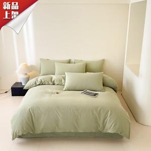 LUOLAI HOME Комплект постельного белья, 180 см, 4 предмета, бобовый зеленый