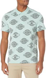 Lacoste мужская сезонная короткая рукавка Regular Fit All Over Print поло, Pastille/Black