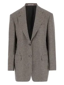Однобортный блейзер в ломаную клетку TAGLIATORE, коричневый