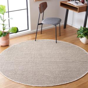 Ковер SAFAVIEH, 183 x 183 см, Vermont Collection, Brown, ручной работы из шерсти и хлопка, идеален для помещений с высокой проходимостью в гостиной, спальне (VRM650T)