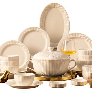 Kangmo Pure White набор из 12 персон, 62 предмета: тарелки, миски, палочки, посуда с роскошным покрытием, новая коллекция 2024, керамика, в разноцветной коробке