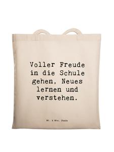 Mr. & Mrs. Panda Сумка-шоппер кремового цвета с надписью «Снова в школу»