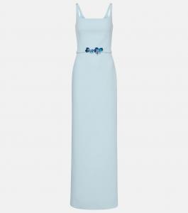 Платье Кристина с драпировкой и декором Safiyaa, Baby Blue With Multi-Blues