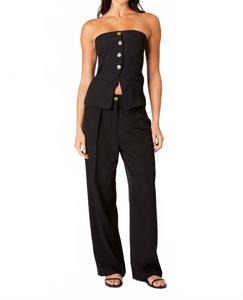 Граиндж топ без бретелей черный NIA