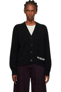 Кардиган с логотипом Pocket вязаный We11Done, черный