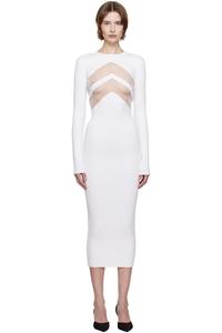 Миди-платье с шевронами Jean Paul Gaultier, белый