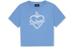 MLB Футболка SS23 Heart Regular женская Light Cobalt Blue