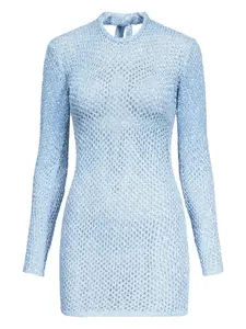 Платье мини в технике кроше AREA, синий