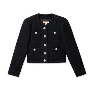 MICHAEL KORS Металлический твидовый жакет, Black