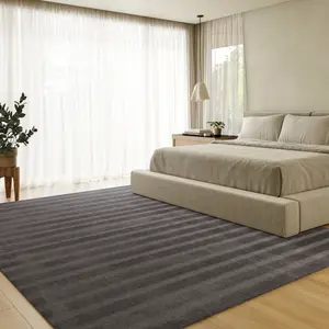 Полосатый шерстяной ковер в прихожей nuLOOM, 91x152 см, песчаный серый