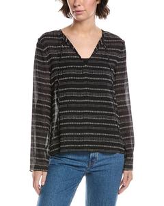 Топ из шелка Theory, черный