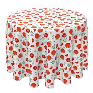 Круглая скатерть, 100% хлопок, 60 круглых дюймов, Summer Tomato Garden.