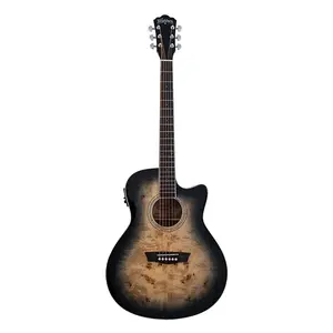 Акустико-электрогитара Washburn Deep Forest Burl ACE - черное градиентное покрытие *Малый бизнес США*