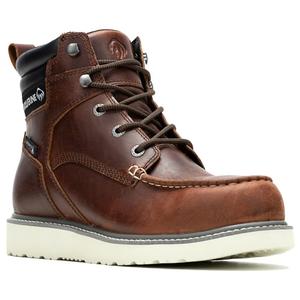 Рабочий ботинок с водонепроницаемым клиновидным каблуком 6 дюймов Wolverine, rust