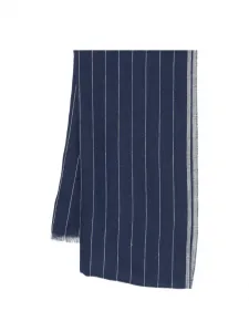 Шарф в полоску с бахромой Eleventy, синий