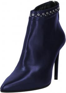 Женские ботильоны FYS с острым носком, высокие каблуки-стилеты, короткие ботинки с задней молнией, модная повседневная обувь для улицы, размер 4-16 US, Navy