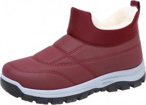 Женские теплые зимние ботинки IWIHMIV с удобной мягкой подошвой, нескользящие, ботильоны для активного отдыха и прогулок на улице, Red