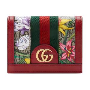 GUCCI Кошелек Ophidia Canvas With Leather, картхолдер женский Ebony/Red/Multicolor