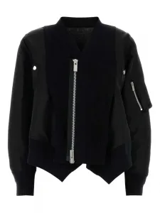 Бомбер из смесового хлопка Sacai, черный