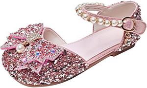 Детские блестящие туфли с кристаллами для принцесс, балетки с платьем, туфли для свадьбы и вечеринки, ботинки для подружек невесты Generic, Pink