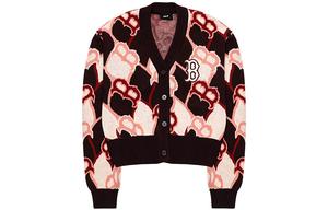 Старая цветочная кашемировая кофта женская бордовая MLB