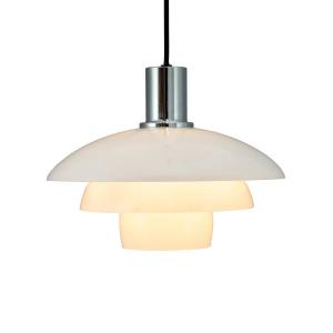 Подвесной светильник Dyberg Larsen Morph, серебро - белый - стекло - металл - 28 x 21 x 28 см