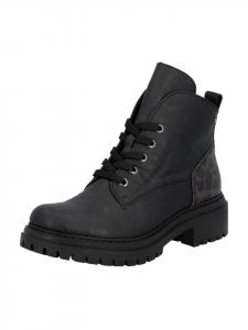 Rieker Черные ботильоны на шнуровке