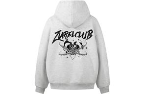 Толстовка Unisex Hooded Moderate Heavyweight ZIAREL, белый heather серый