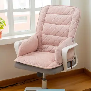 (Розовая) Подушка для офисного кресла со спинкой, мягкая подушка для сиденья со съемным чехлом и завязками, подушка для кресла-качалки в помещении