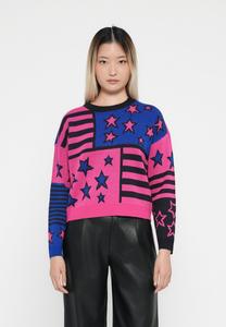 Джемпер ONLY ONLRILLO O NECK STAR MIX, Night Sky/Raspberry Rose/Surf The Web/Dark Blue