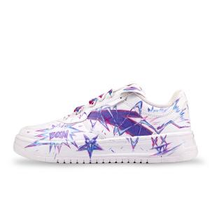 Расслабленные амортизирующие устойчивые к истиранию дышащие низкие скейтбордские кроссовки unisex белый ANTA, белый фиолетовый